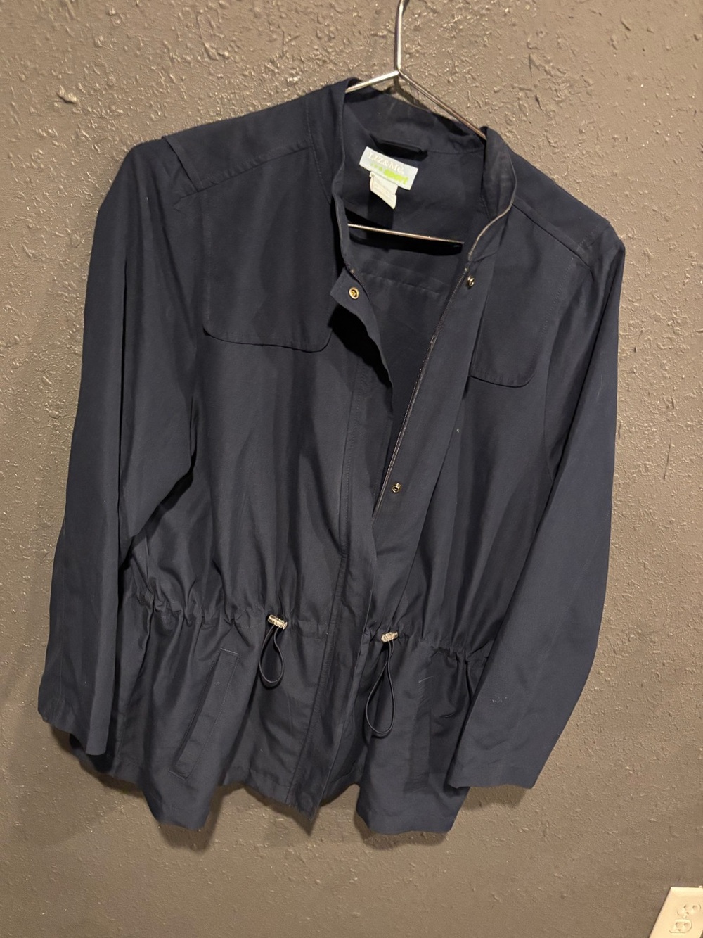 Liz & Me Sport Lightweight Navy Drawstring Waist Jacket